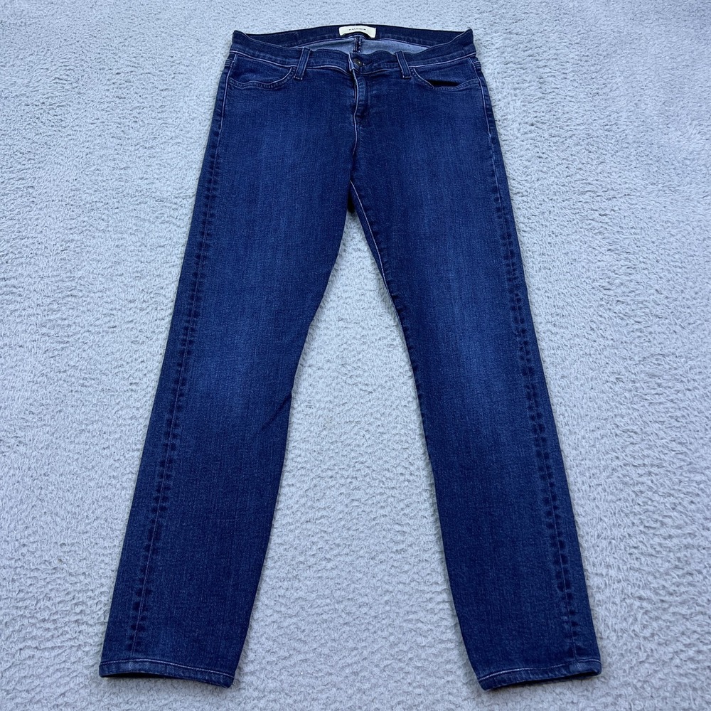 Baldwin Sophia Mid Rise Skinny Selvedge Jeans Dusk Dark Denim Women 28 USA Made‎